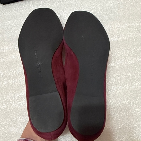 Rebecca Minkoff Maroon Suede Flats with Zipper Detail 8 NIB - Picture 8 of 10